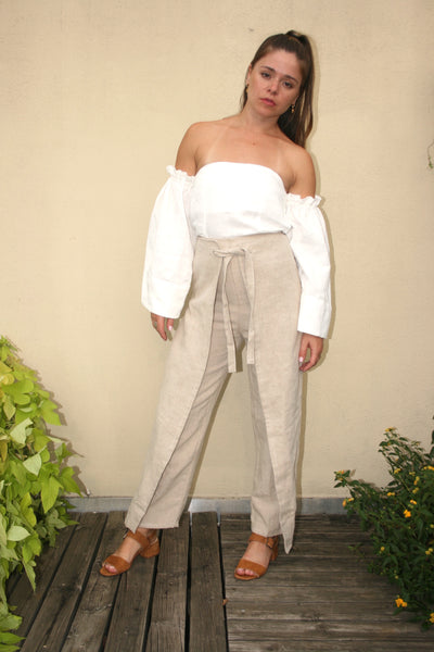 SIR the Label Kai Tie Culotte Pant Ecru stockists retailers