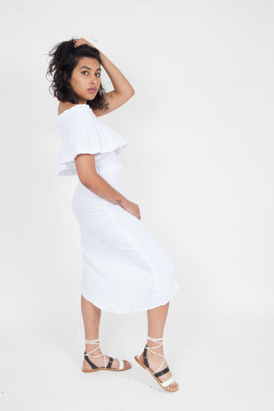 SIR the Label Ines One Shoulder Top White