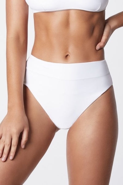 High Waist Bikini Bottom - White
