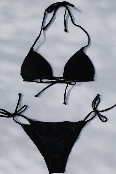 Sliding Triangle Bikini Top - Black