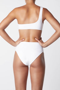 IT'S NOW COOL Swim Asymmetric One Shoulder Bikini Top White