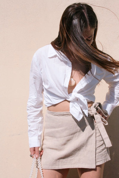 Cotton Button Up Shirt - White
