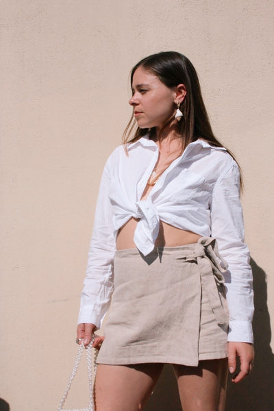 Cotton Button Up Shirt - White