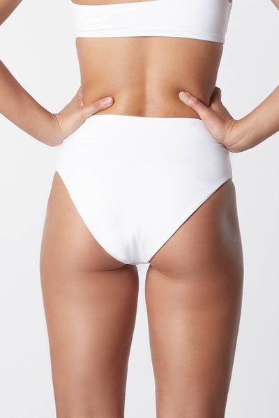 High Waist Bikini Bottom - White
