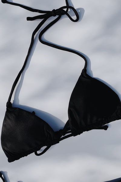 IT'S NOW COOL Sliding Triangle Bikini Top  Black
