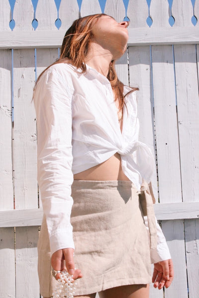Cotton Button Up Shirt - White