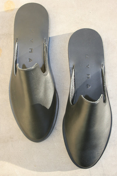 kyma closed toe slip on morrocan greece koroni black