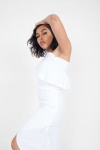 SIR the Label Ines One Shoulder Top White